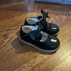 Elegant Black Kids Dress Shoes with Bow